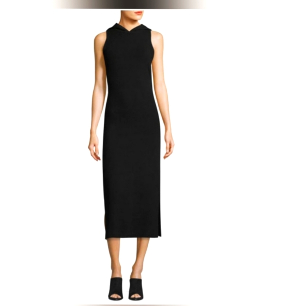 Milly Black Knit Sleeveless Dress with Hood /Size M